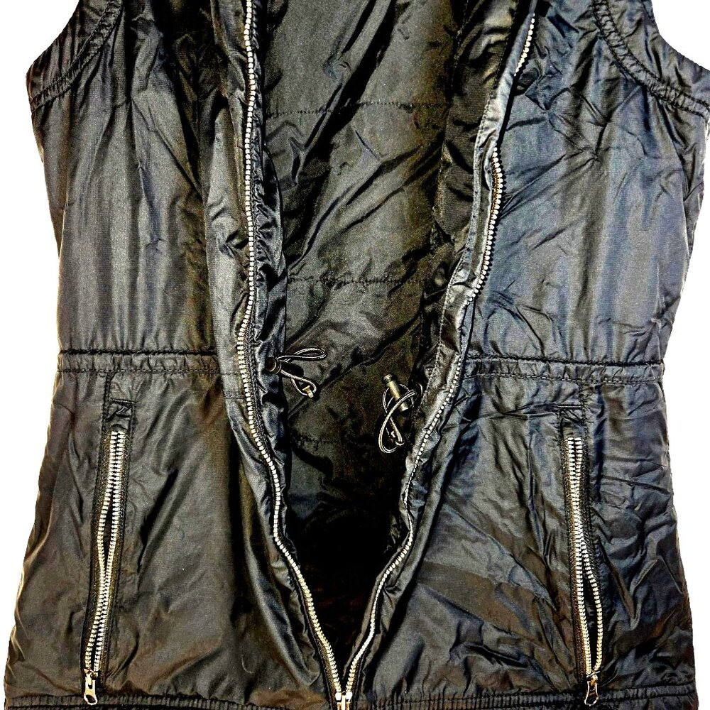 Columbia Mighty Lite Black Full Zip Hooded Nylon All Season Vest Size Small - Picture 6 of 8